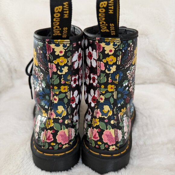 Dr. Martens 1460 Pascal Floral Lace‑Up Boots Women's Black Floral Leather Size:6 - Picture 7 of 14